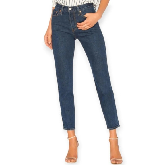 Levi's Premium Wedgie Icon Jeans In Something Cheeky High Rise Tapered Leg 26 (2 - Picture 1 of 16